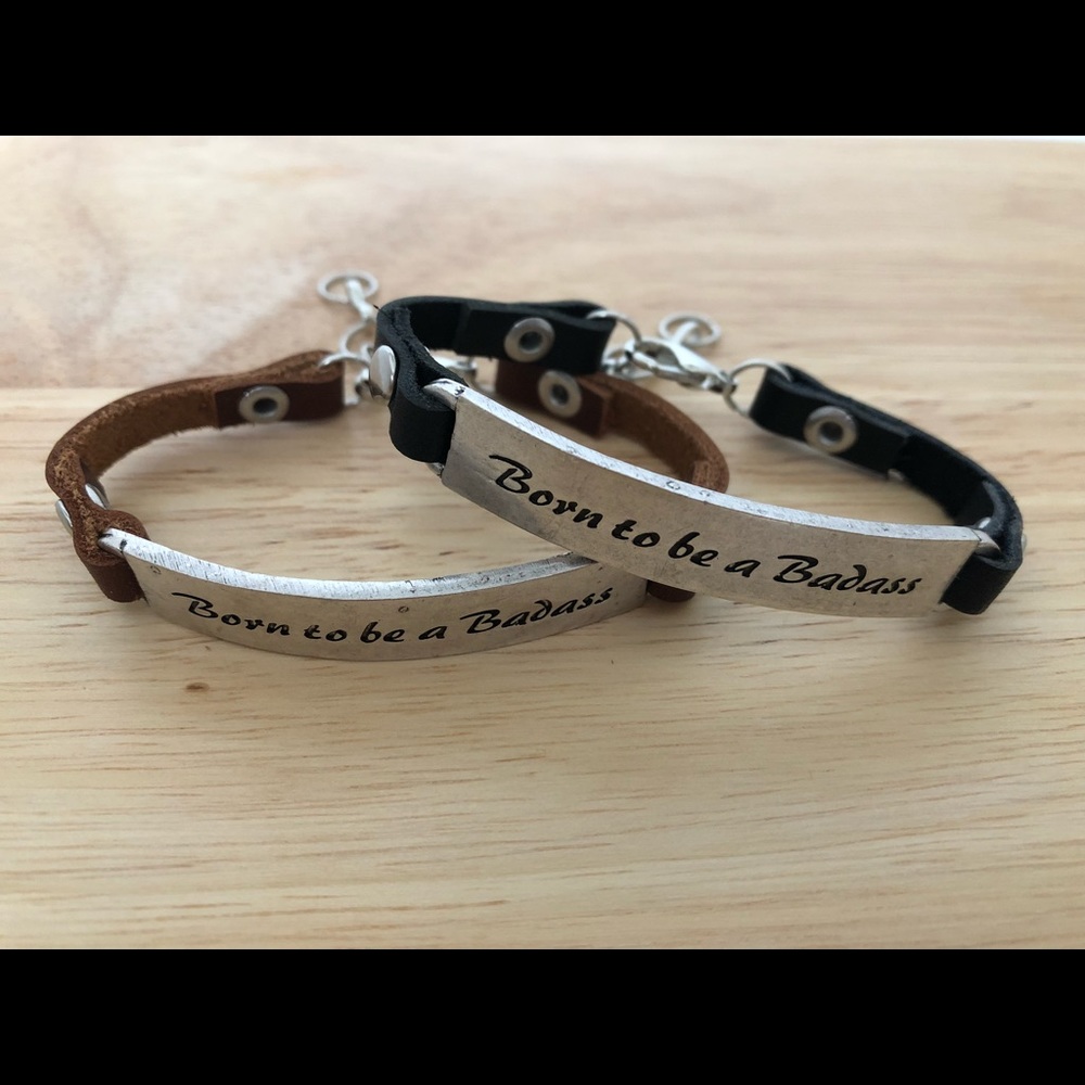 Inspirational Mantra Bracelet BORN TO BE A…